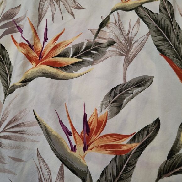 Vtg Paradise Found XL Rayon Cream Floral Hawaiian Sleeveless Dress Vacation - Picture 2 of 9